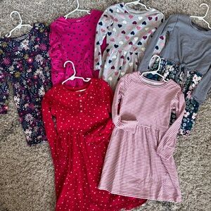 Carters girls dresses long sleeves size 6/6x bundle
